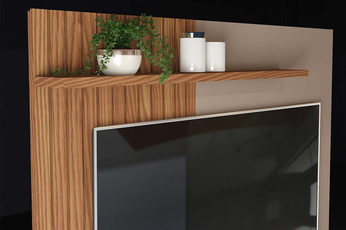 Painel Home p/ TV até 65 Pol Tito Ripado c/1 Porta 150x164cm DJ Móveis Painel Home p/ TV até 65 Pol Tito Ripado c/1 Porta 150x164cm DJ Móveis