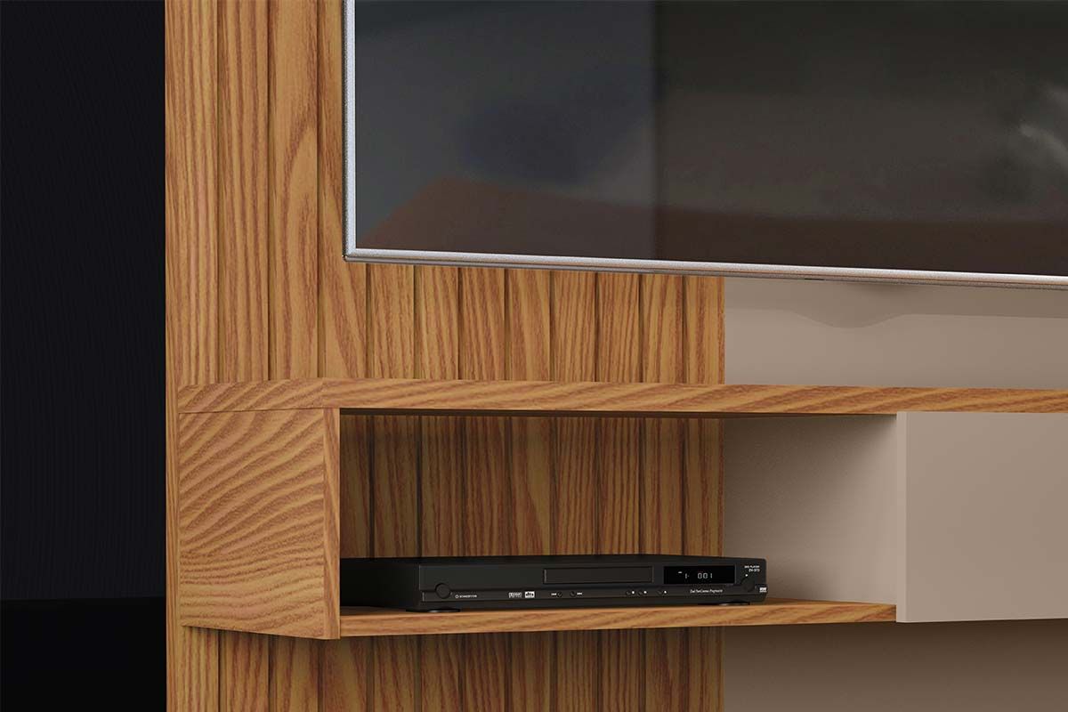 Painel Home p/ TV até 65 Pol Tito Ripado c/1 Porta 150x164cm DJ Móveis Painel Home p/ TV até 65 Pol Tito Ripado c/1 Porta 150x164cm DJ Móveis