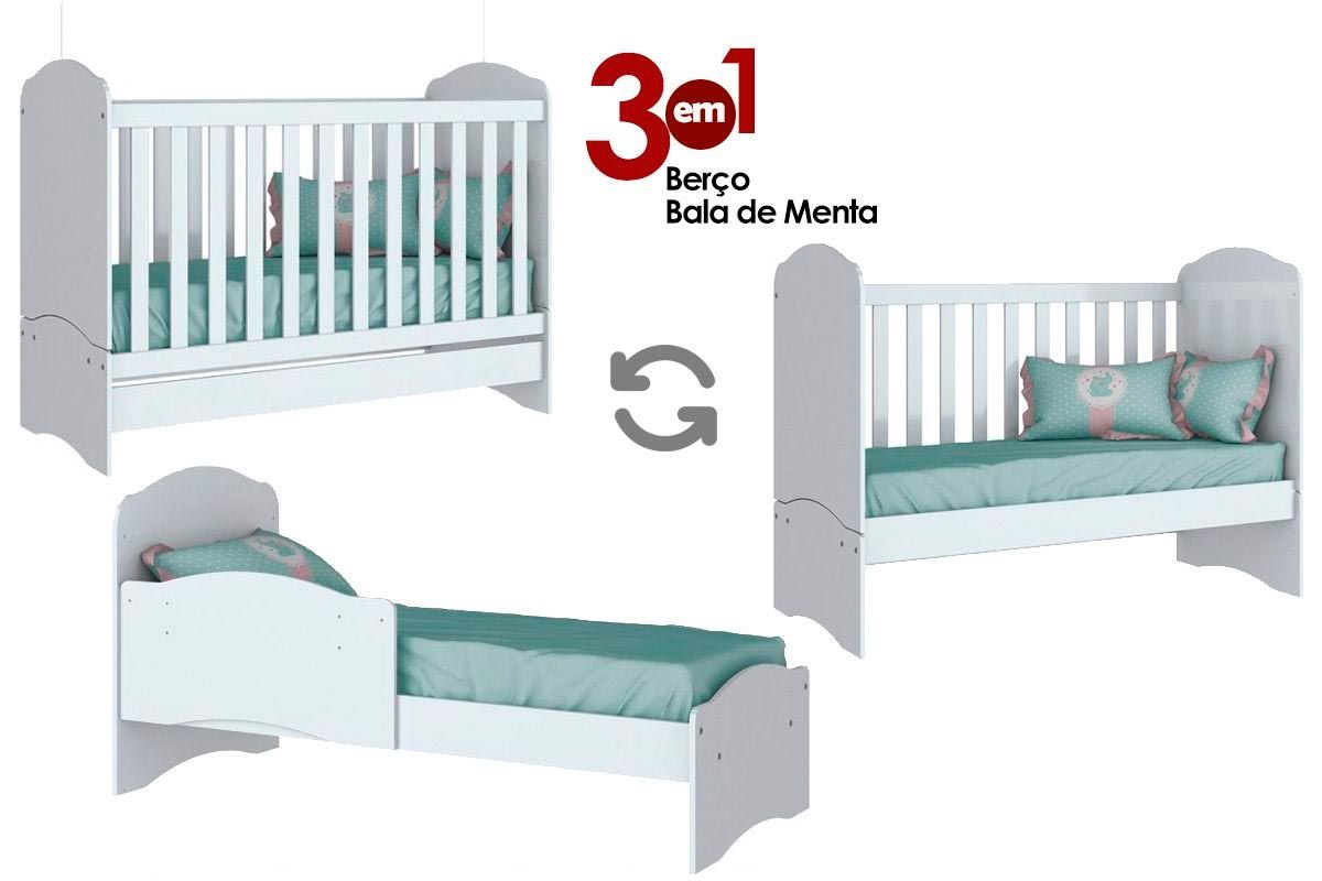 Berço Infantil Bala de Menta 3 em 1 (2 Un) - Henn