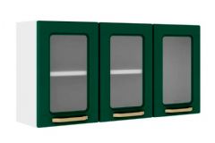 Armário Aéreo Cozinha Bertolini Colors 6010 c/3 Portas c/Vidro 105cm - Branco/Verde