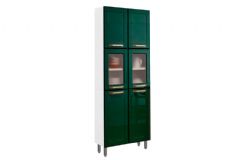 Paneleiro Cozinha Bertolini Colors 6037 c/6 Portas c/Vidro 70cm - Branco/Verde