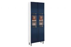 Paneleiro Cozinha Bertolini Colors 6037 c/6 Portas c/Vidro 70cm - Branco/Blue Navy