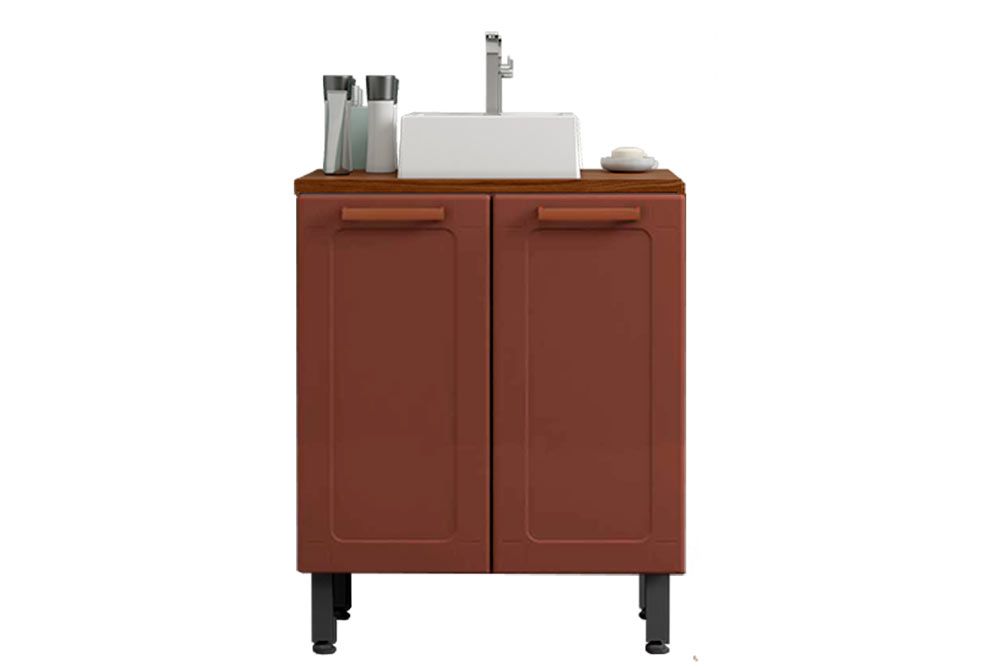 Gabinete Banheiro Natura 8004 c/Cuba e 2 Portas Bertolini