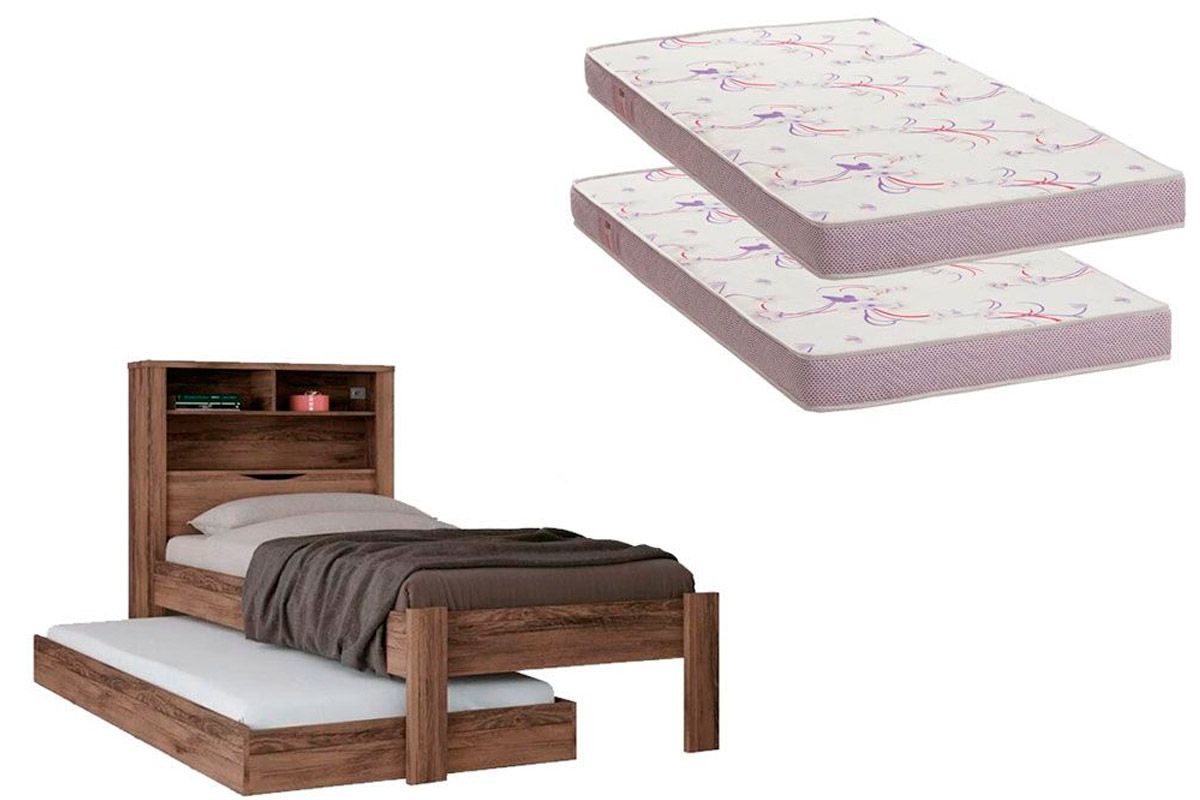 Colchão Solteiro Physical Ortobom (2un) + Bicama Invicta