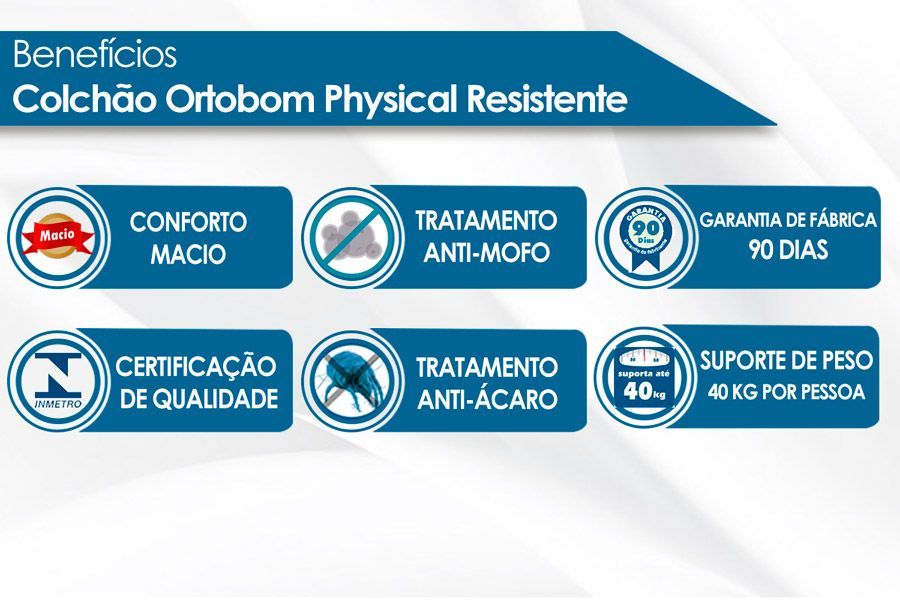Colchão Physical Ortobom (2Un) + Beliche Indy