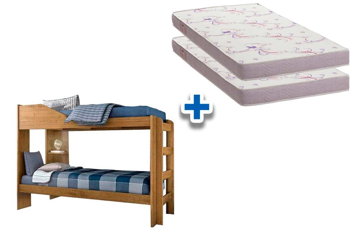 Colchão Physical Ortobom (2Un) + Beliche Indy