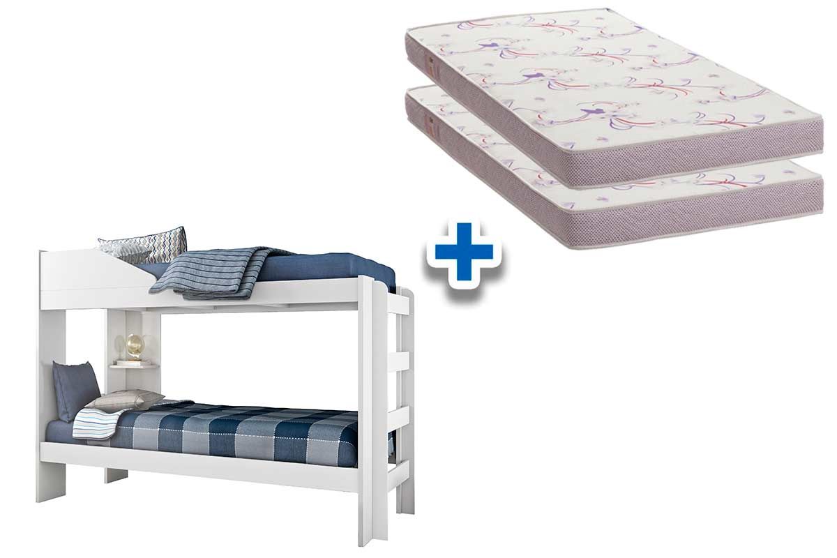 Colchão Physical Ortobom (2Un) + Beliche Indy