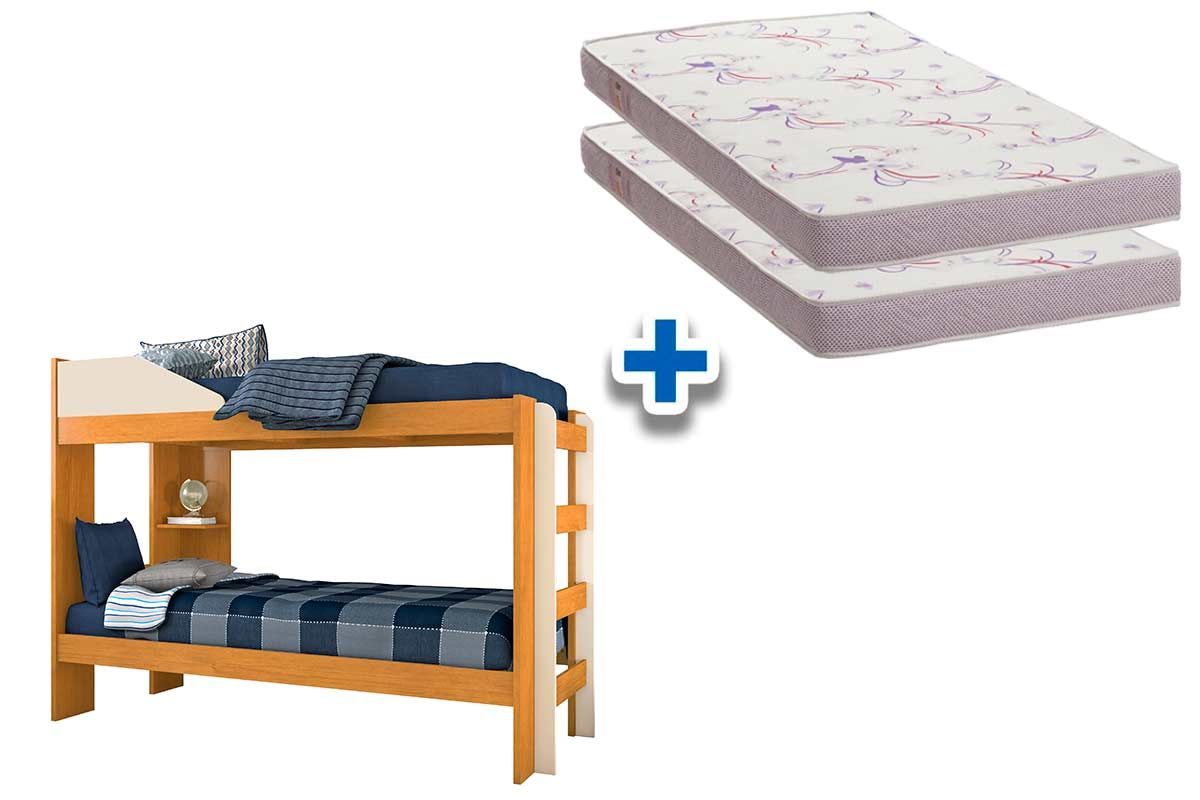 Colchão Physical Ortobom (2Un) + Beliche Indy