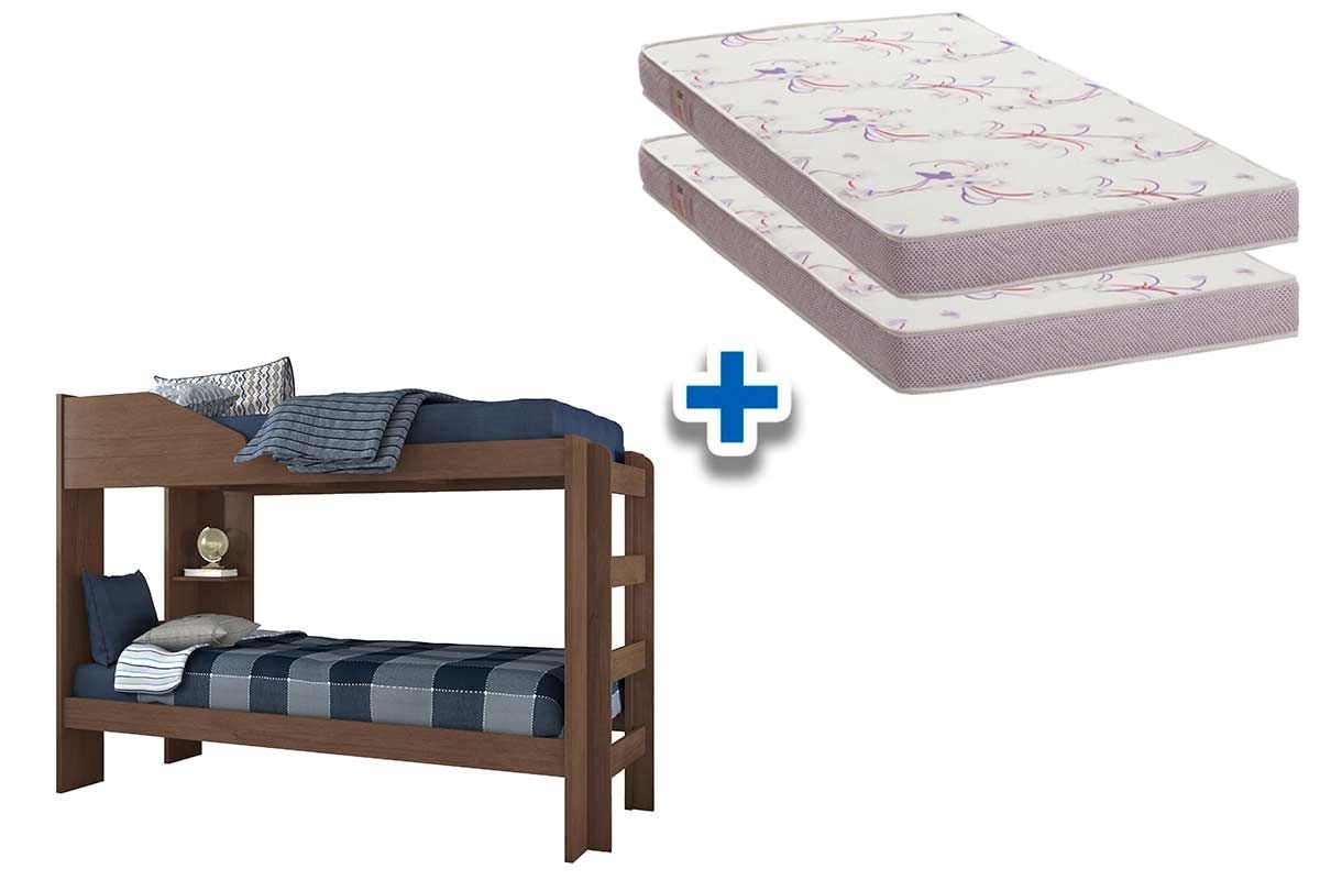 Colchão Physical Ortobom (2Un) + Beliche Indy