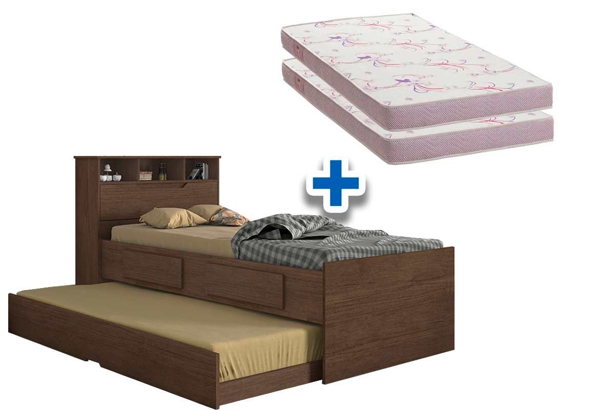 Colchão Solteiro Physical Ortobom (2un) + Bicama Ravena