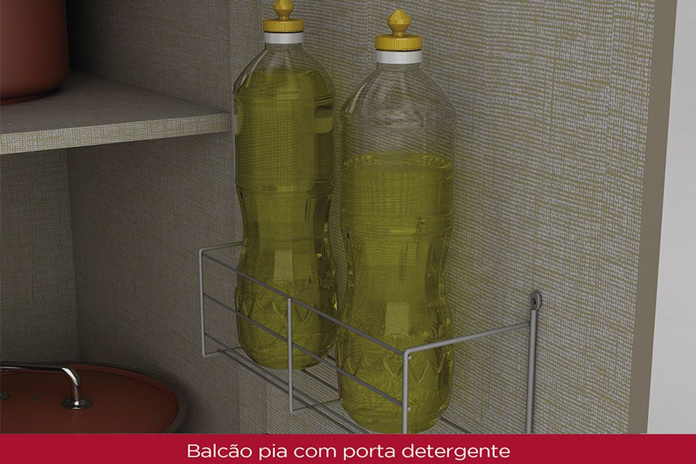 Cozinha Completa Connect 8 Peças (3Armários+2Balcões+1Paneleiro+2Complementos) C8P13 - Henn