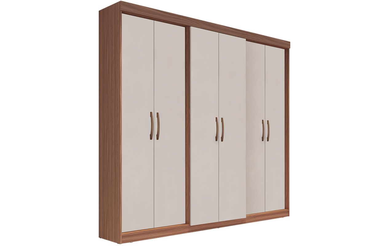 Guarda Roupa Casal 6 Portas e 2 Gavetas PH1675 HervalCarvalho Vermontt/Off White Guarda Roupa Casal 6 Portas e 2 Gavetas PH1675 HervalCarvalho Vermontt/Off White