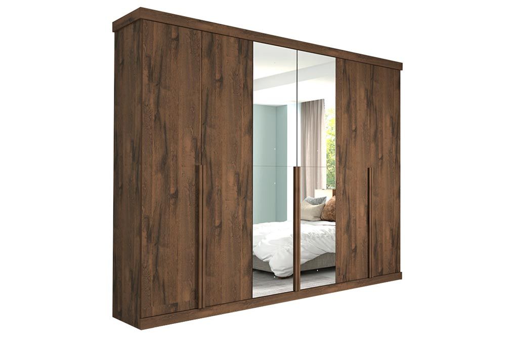 Guarda Roupa Casal 6 Portas (2 c/Espelho) e 6 Gavetas Guarapari Panan Guarda Roupa Casal 6 Portas (2 c/Espelho) e 6 Gavetas Guarapari Panan