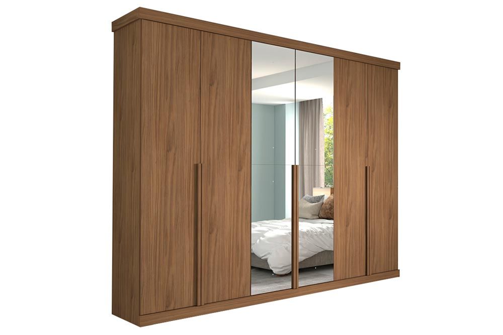 Guarda Roupa Casal 6 Portas (2 c/Espelho) e 6 Gavetas Guarapari Panan Guarda Roupa Casal 6 Portas (2 c/Espelho) e 6 Gavetas Guarapari Panan