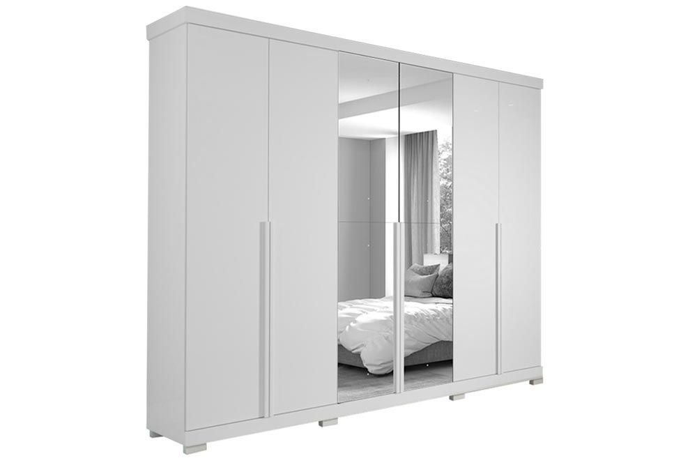 Guarda Roupa Casal 6 Portas (2 c/Espelho) e 6 Gavetas c/Pés Guarapari Panan Guarda Roupa Casal 6 Portas (2 c/Espelho) e 6 Gavetas c/Pés Guarapari Panan