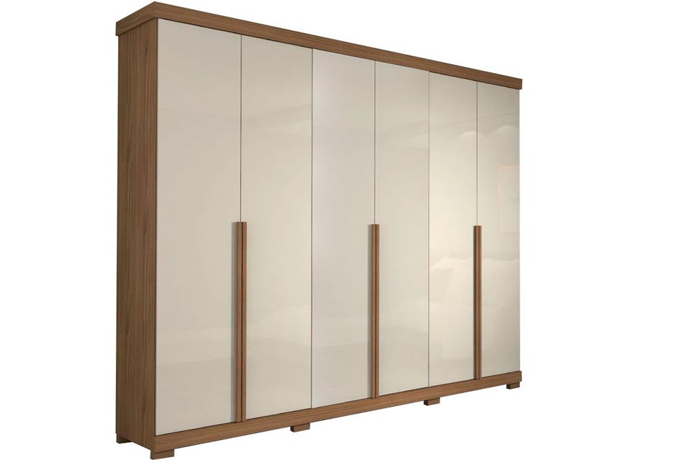 Guarda Roupa Casal 6 Portas e 6 Gavetas c/Pés Guarapari Panan