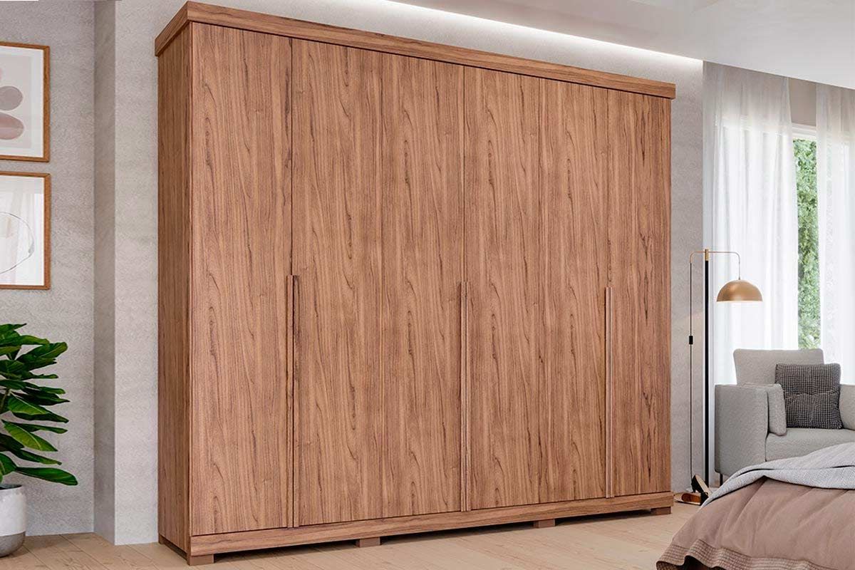 Guarda Roupa Casal 6 Portas e 6 Gavetas c/Pés Guarapari PananCinamomo