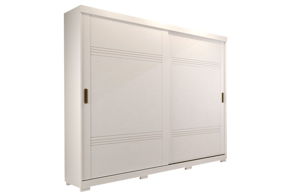 Guarda Roupa Casal 2 Portas de Correr e 4 Gavetas c/Pés Blumenau PananBranco Guarda Roupa Casal 2 Portas de Correr e 4 Gavetas c/Pés Blumenau PananBranco