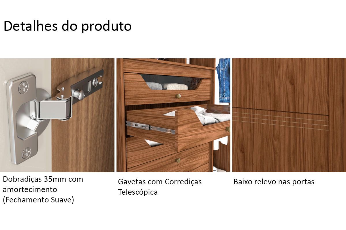Guarda Roupa Casal 2 Portas de Correr e 4 Gavetas c/Pés Blumenau Panan Guarda Roupa Casal 2 Portas de Correr e 4 Gavetas c/Pés Blumenau Panan