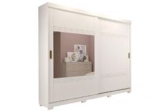 Guarda Roupa Casal 2 Portas de Correr (1 c/Espelho) e 4 Gavetas c/Pés Blumenau Panan