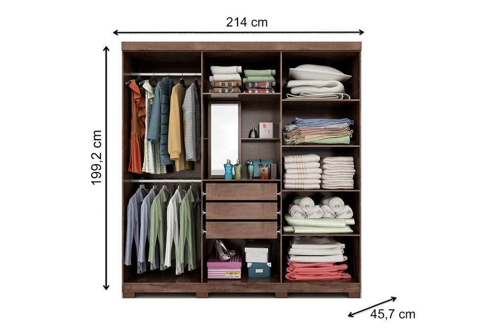 Guarda Roupa Casal 6 Portas e 3 Gavetas Clara Panan Guarda Roupa Casal 6 Portas e 3 Gavetas Clara Panan