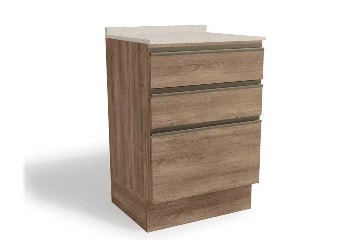 Balcão Cozinha Kappesberg c/Tampo Maxxi G743 c/3 Gavetas 60cm