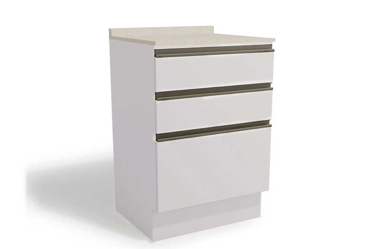 Balcão Cozinha Kappesberg c/Tampo Maxxi G743 c/3 Gavetas 60cm