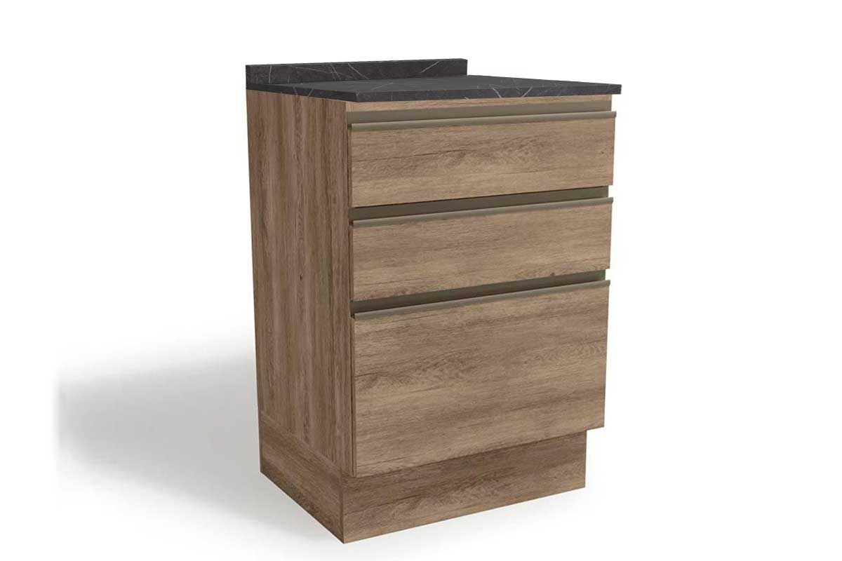 Balcão Cozinha Kappesberg c/Tampo Maxxi G743 c/3 Gavetas 60cm