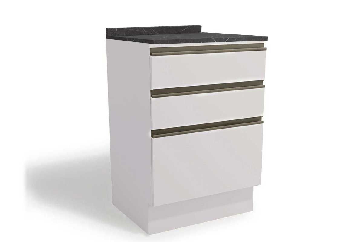 Balcão Cozinha Kappesberg c/Tampo Maxxi G743 c/3 Gavetas 60cm