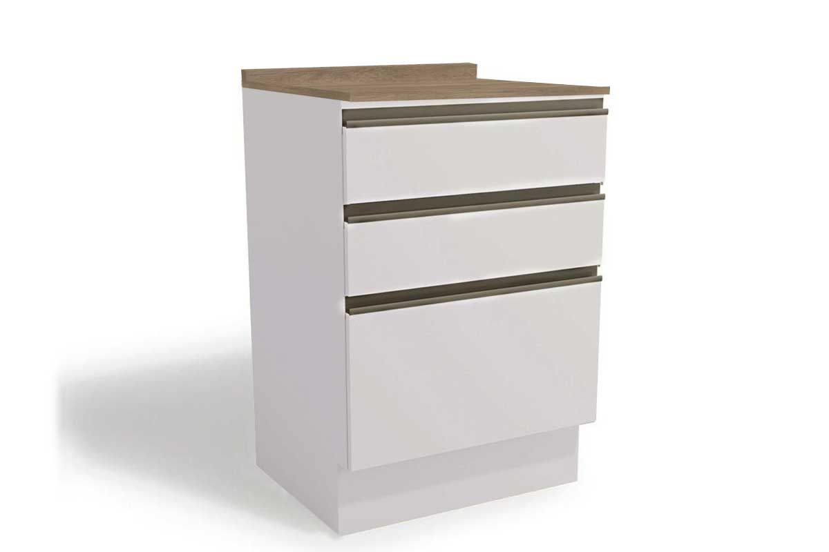 Balcão Cozinha Kappesberg c/Tampo Maxxi G743 c/3 Gavetas 60cm