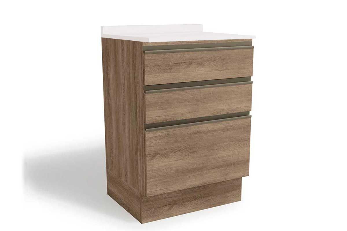 Balcão Cozinha Kappesberg c/Tampo Maxxi G743 c/3 Gavetas 60cm