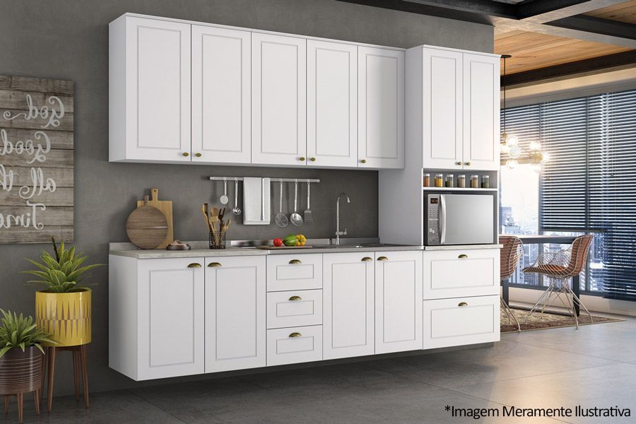 Balcão Cozinha Henn Americana c/2 Portas s/Tampo 80cm