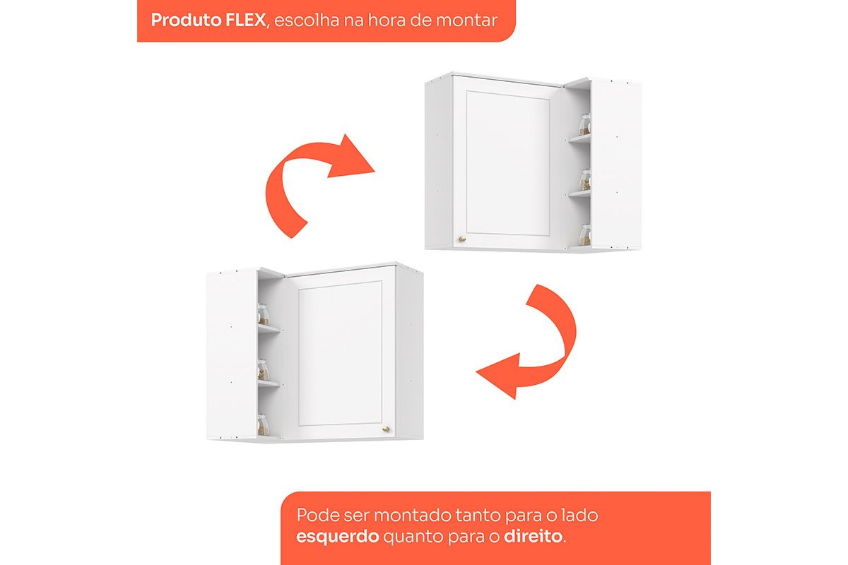 Armário Aéreo Cozinha Henn Americana Canto c/1 Porta 94cm Armário Aéreo Cozinha Henn Americana Canto c/1 Porta 94cm