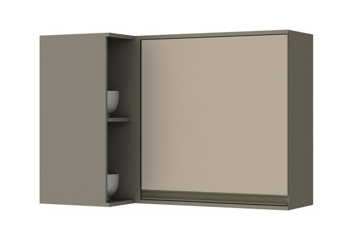 Armário Aéreo Cozinha Henn Connect Canto c/1 Porta e Nicho 94cm