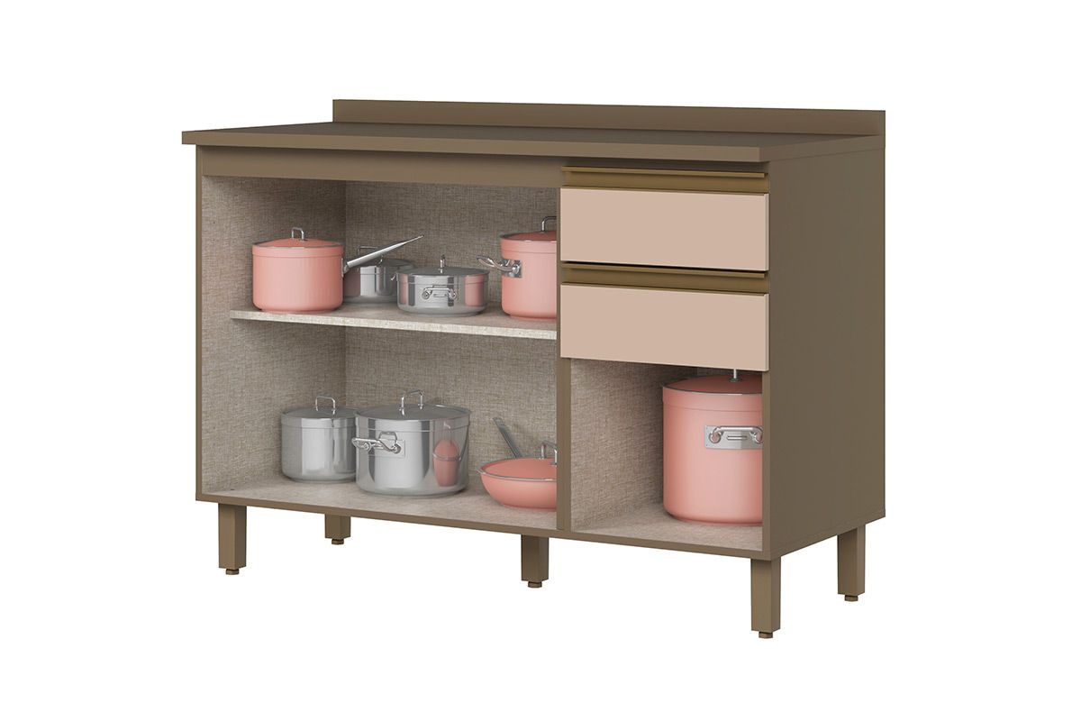 Balcão Cozinha Henn Connect c/3 Portas 2Gavs 120cm Balcão Cozinha Henn Connect c/3 Portas 2Gavs 120cm