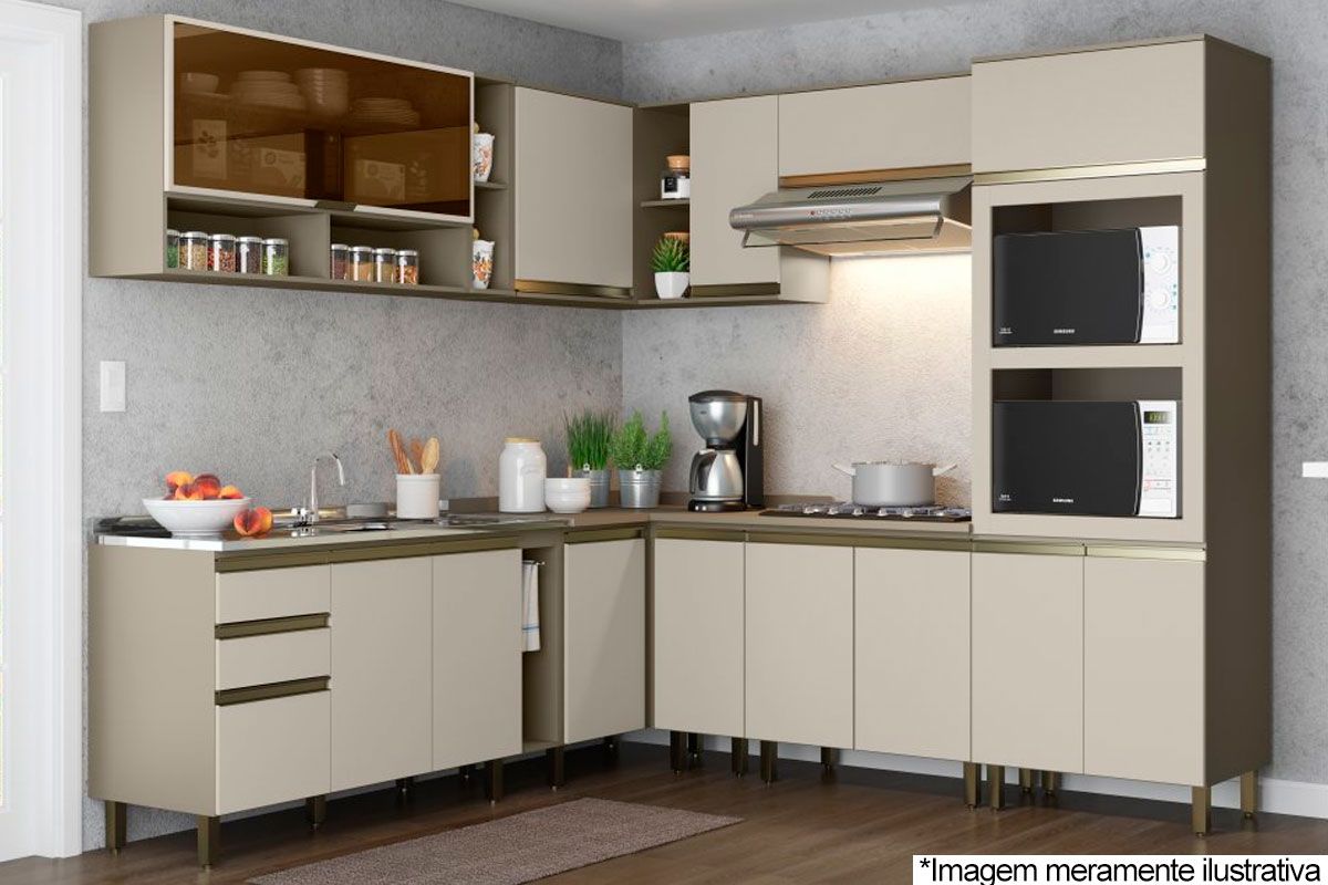 Balcão Cozinha Henn Connect Canto c/1 Porta s/Tampo 84cm Balcão Cozinha Henn Connect Canto c/1 Porta s/Tampo 84cm