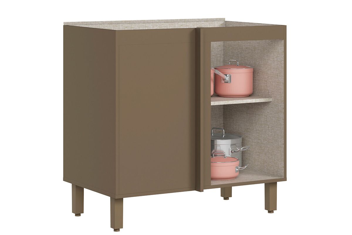 Balcão Cozinha Henn Connect Canto c/1 Porta s/Tampo 84cm Balcão Cozinha Henn Connect Canto c/1 Porta s/Tampo 84cm