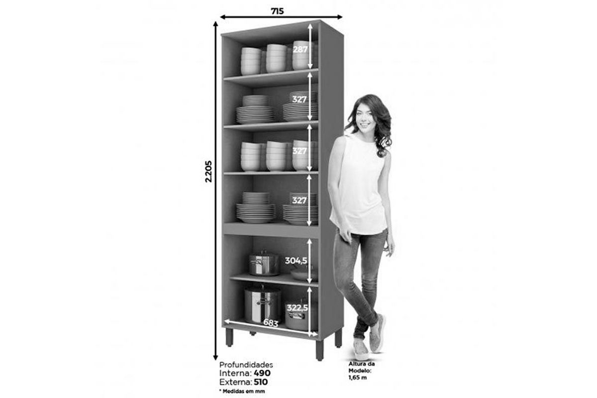 Cristaleira Cozinha Henn Connect c/4 Portas c/Vidro 71cm Cristaleira Cozinha Henn Connect c/4 Portas c/Vidro 71cm