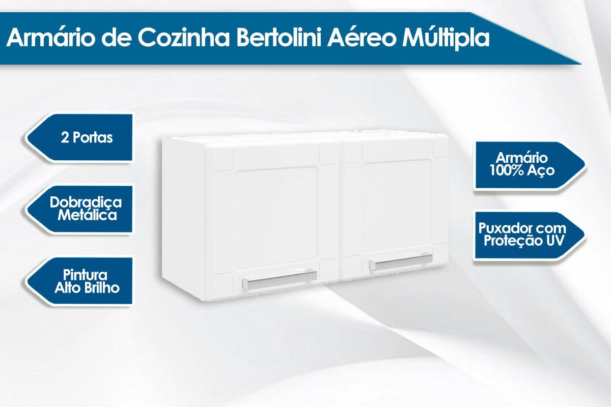 Armário Aéreo Cozinha Bertolini Múltipla 6000 c/2 Portas 70cm