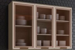 Armário Aéreo Cozinha Henn Connect c/3 Portas c/Vidro 120cm