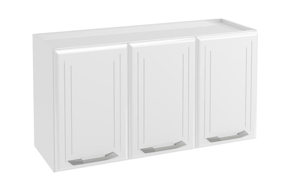 Armário Aéreo Cozinha Telasul Topázio Aço c/3 Portas 105cmBranco Armário Aéreo Cozinha Telasul Topázio Aço c/3 Portas 105cmBranco