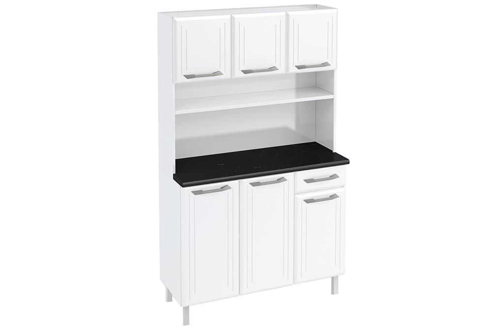 Cozinha Compacta Telasul Kit Topázio Smart Aço c/6 Portas e 1 Gaveta 105cm