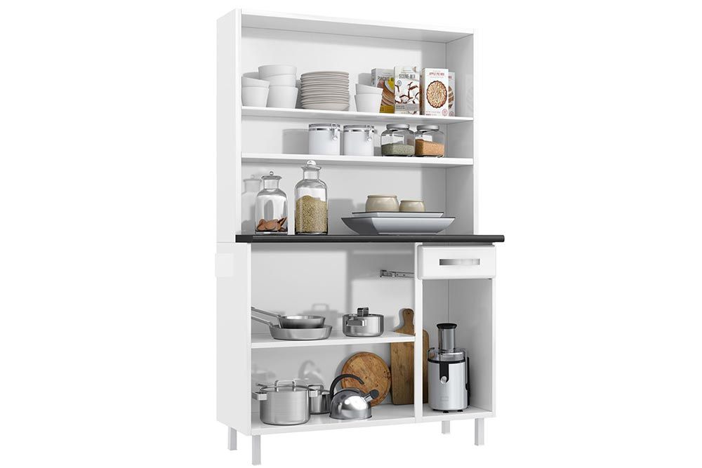 Cozinha Compacta Telasul Kit Topázio Smart Aço c/6 Portas e 1 Gaveta 105cm