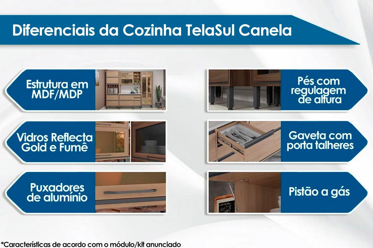 Armário Aéreo Cozinha Telasul Thela Canela c/2 Portas 80cm Armário Aéreo Cozinha Telasul Thela Canela c/2 Portas 80cm