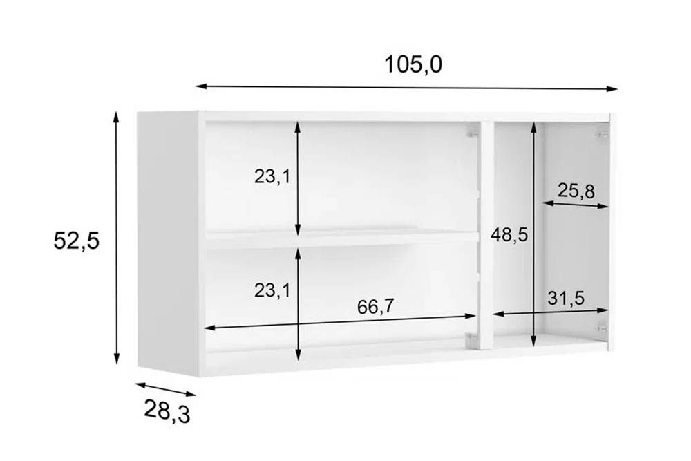 Armário Aéreo Cozinha Bertolini Múltipla 6009 c/3 Portas 105cm Armário Aéreo Cozinha Bertolini Múltipla 6009 c/3 Portas 105cm