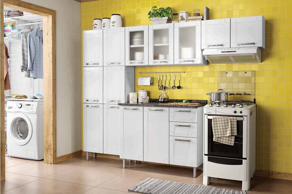 Armário Aéreo Cozinha Bertolini Múltipla 6010 c/3 Portas c/Vidro 105cm