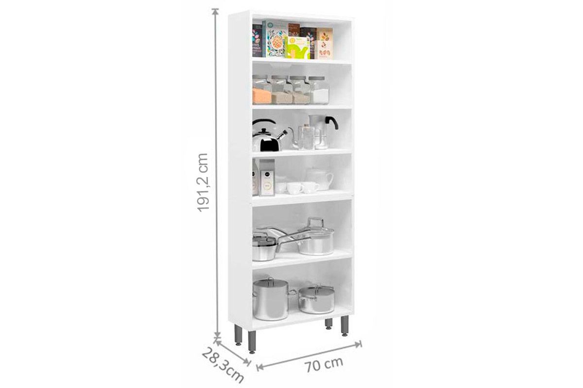 Paneleiro Cozinha Bertolini Múltipla 6037 c/6 Portas c/Vidro 70cm