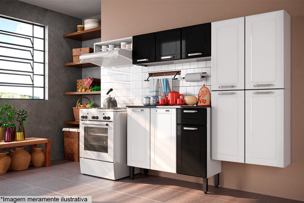 Balcão Cozinha Bertolini c/Tampo Dona Maria 6173 c/3 Portas e 1 Gaveta 105cm Balcão Cozinha Bertolini c/Tampo Dona Maria 6173 c/3 Portas e 1 Gaveta 105cm