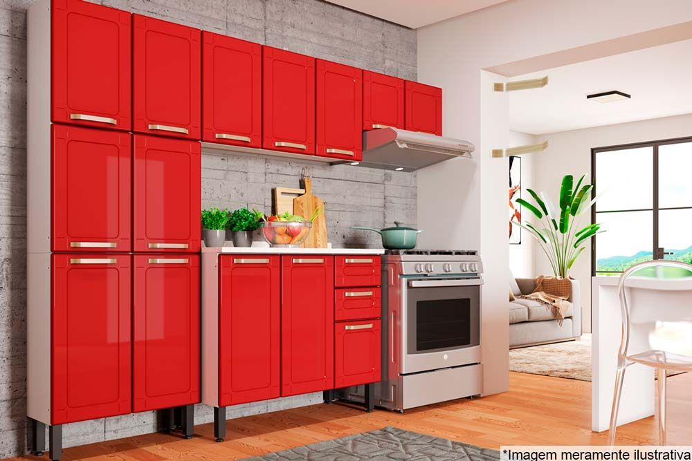 Balcão Cozinha Bertolini c/Tampo Colors 6114 c/3 Portas e 2 Gavetas 105cm Balcão Cozinha Bertolini c/Tampo Colors 6114 c/3 Portas e 2 Gavetas 105cm