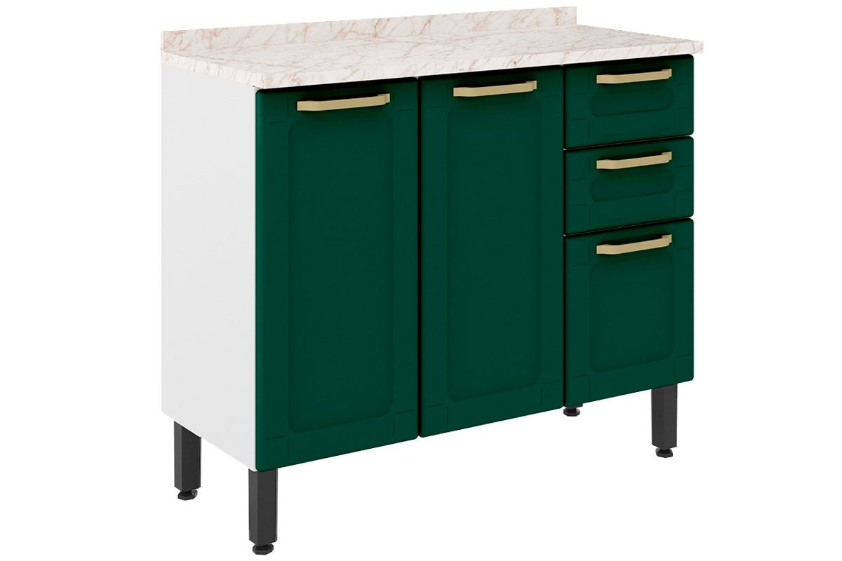 Balcão Cozinha Bertolini c/Tampo Colors 6114 c/3 Portas e 2 Gavetas 105cm
